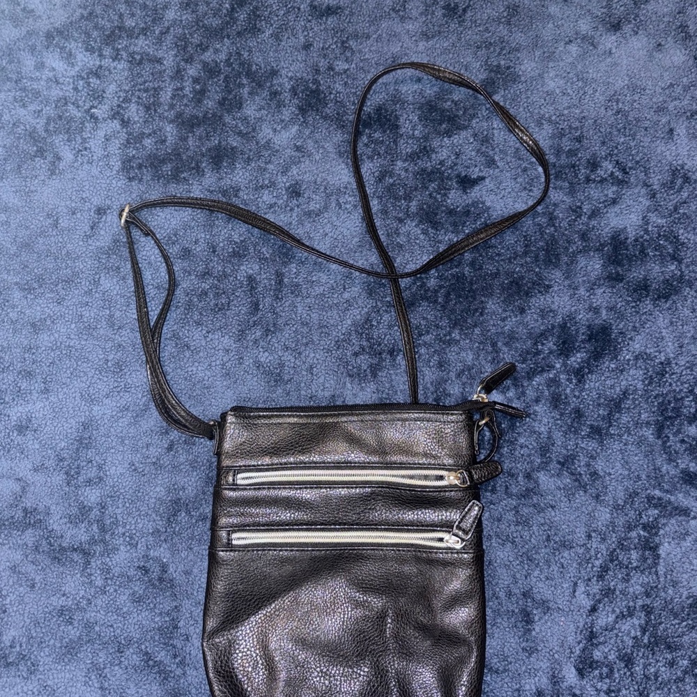 Black Leather Crossbody Bag